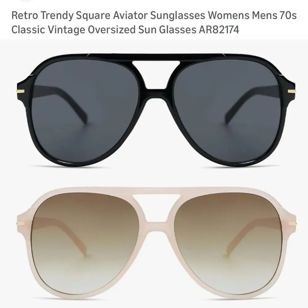 Herjour Retro Trendy Aviator Sunglasses for Women Or Men - NIB - 2 Pair
